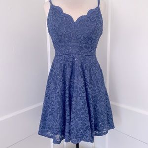 Blue Sparkle Homecoming Dress